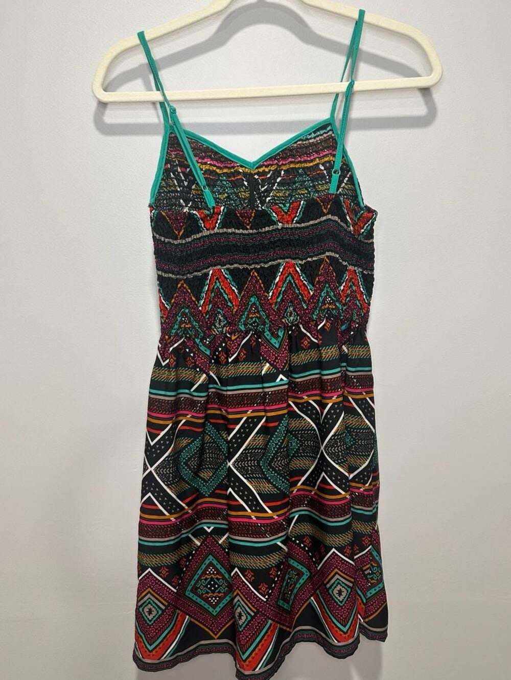 Earthbound Trading Co. Women's Boho Tribal Print Sleeveless Smocked Sundress Siz - Picture 2 of 5
